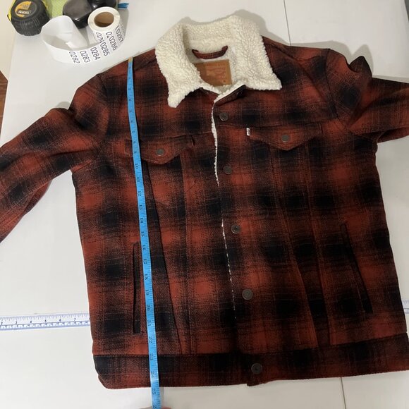 Levis NWT Plaid Sherpa-Lined Snap Jacket Men's Size M - Picture 12 of 13